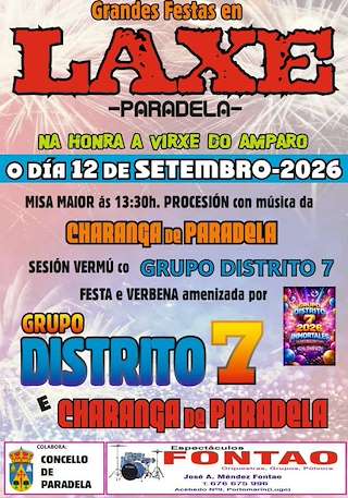 Fechas, información, programa, cartel, imágenes, mapa y ubicación de Virxe do Amparo de Laxe (2026)  en  Paradela