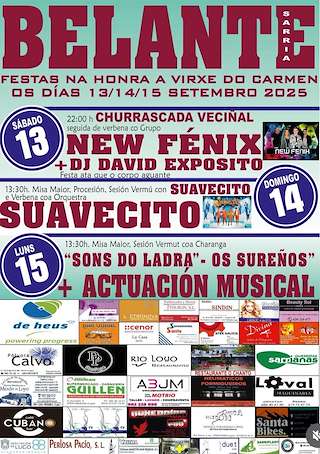 Fechas, información, programa, cartel, imágenes, mapa y ubicación de Virxe do Carme de Belante  en  Sarria