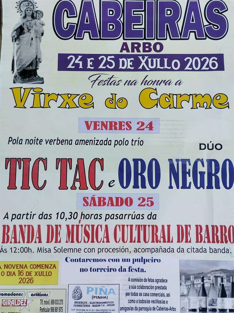 Virxe do Carme de Cabeiras en Arbo