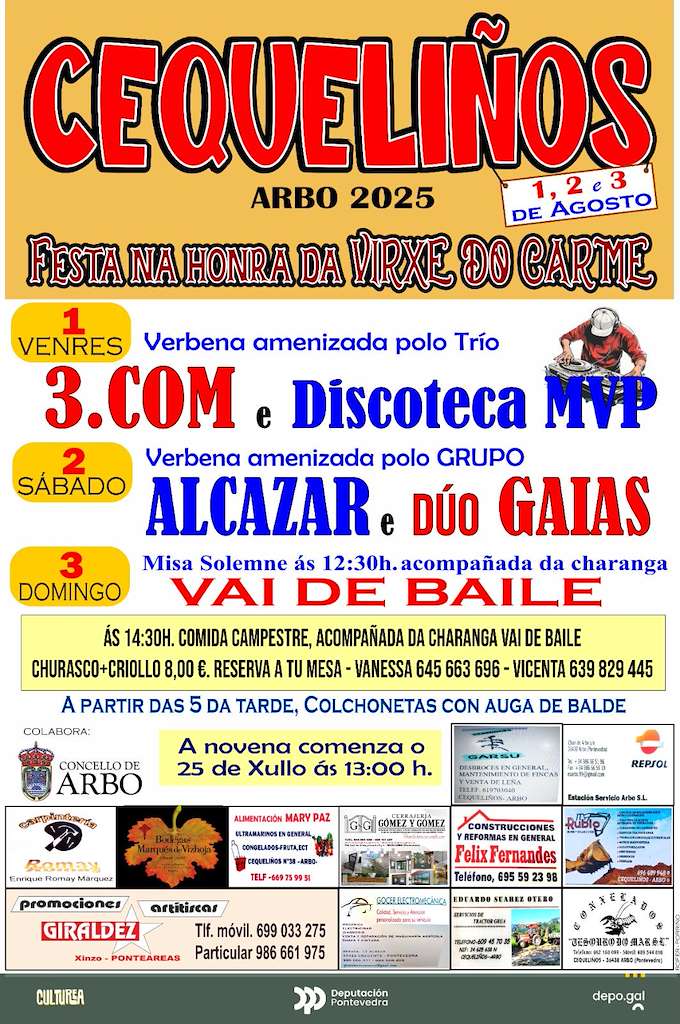Virxe do Carme de Cequeliños (2025) en Arbo