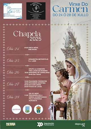 Fechas, información, programa, cartel, imágenes, mapa y ubicación de Virxe do Carme de Chapela  en  Redondela