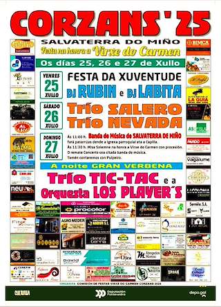Fechas, información, programa, cartel, imágenes, mapa y ubicación de Virxe do Carme de Corzáns  en  Salvaterra do Miño