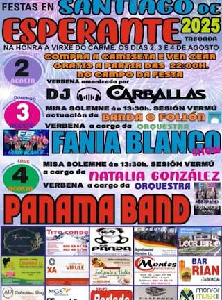 Fechas, información, programa, cartel, imágenes, mapa y ubicación de Virxe do Carme de Esperante  en  Taboada