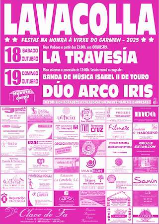 Fechas, información, programa, cartel, imágenes, mapa y ubicación de Virxe do Carme de Lavacolla (2025)  en  Santiago de Compostela