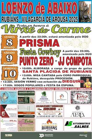Fechas, información, programa, cartel, imágenes, mapa y ubicación de Virxe do Carme de Loenzo  en  Vilagarcía de Arousa