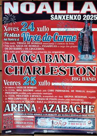 Fechas, información, programa, cartel, imágenes, mapa y ubicación de Virxe do Carme de Noalla  en  Sanxenxo
