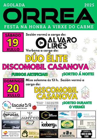 Fechas, información, programa, cartel, imágenes, mapa y ubicación de Virxe do Carme de Órrea  en  Agolada