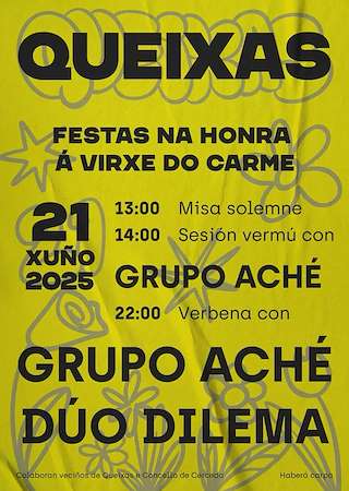 Fechas, información, programa, cartel, imágenes, mapa y ubicación de Virxe do Carme de Queixas  en  Cerceda