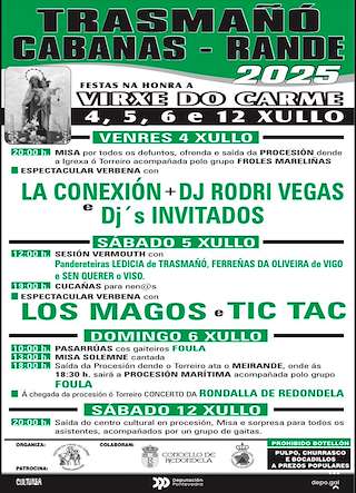 Fechas, información, programa, cartel, imágenes, mapa y ubicación de Virxe do Carme de Rande  en  Redondela