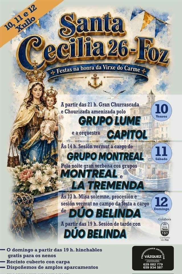 Virxe do Carme de Santa Cecilia (2026) en Foz