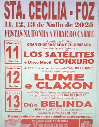 Fechas, información, programa, cartel, imágenes, mapa y ubicación de Virxe do Carme de Santa Cecilia  en  Foz