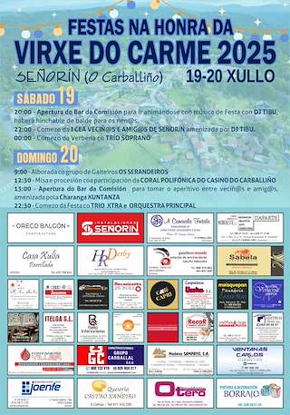 Fechas, información, programa, cartel, imágenes, mapa y ubicación de Virxe do Carme de Señorin  en  O Carballiño