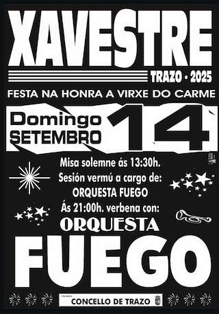 Fechas, información, programa, cartel, imágenes, mapa y ubicación de Virxe do Carme de Xavestre   en  Trazo