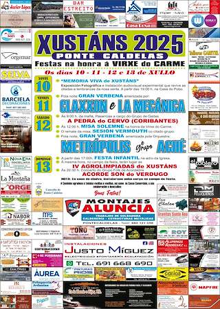 Fechas, información, programa, cartel, imágenes, mapa y ubicación de Virxe do Carme de Xustáns  en  Ponte Caldelas