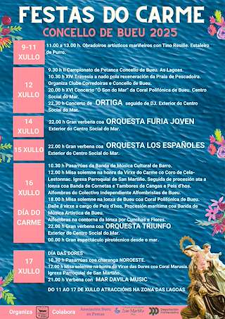 Fechas, información, programa, cartel, imágenes, mapa y ubicación de Virxe do Carme e dos Dolores  en  Bueu