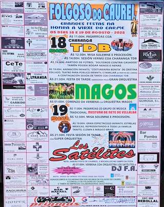Fechas, información, programa, cartel, imágenes, mapa y ubicación de Virxe do Carme  en  Folgoso do Courel