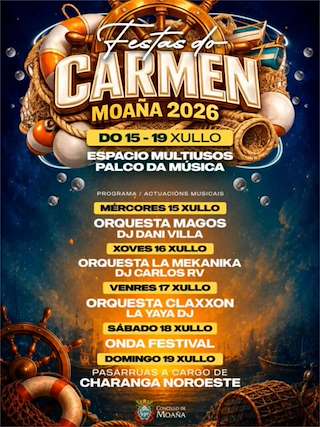 Fechas, información, programa, cartel, imágenes, mapa y ubicación de Virxe do Carme (2026)  en  Moaña