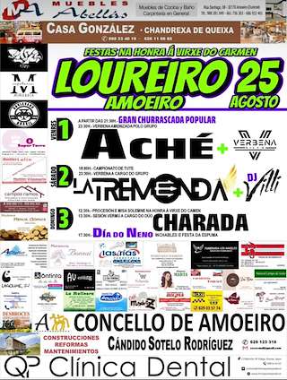 Fechas, información, programa, cartel, imágenes, mapa y ubicación de Virxe do Carmen de Loureiro  en  Amoeiro