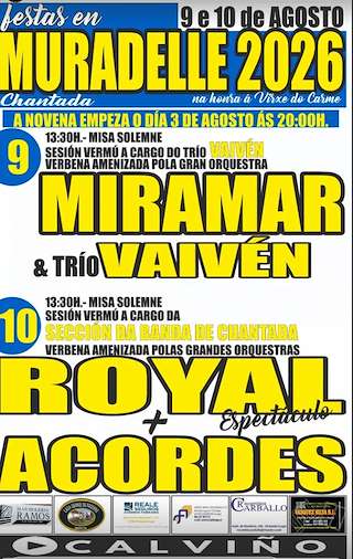 Fechas, información, programa, cartel, imágenes, mapa y ubicación de Virxe do Carmen de Muradelle (2026)  en  Chantada