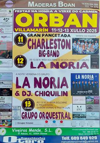 Fechas, información, programa, cartel, imágenes, mapa y ubicación de Virxe do Carmen de Orbán  en  Vilamarín