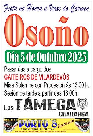 Fechas, información, programa, cartel, imágenes, mapa y ubicación de Virxe do Carmen de Osoño  en  Verín