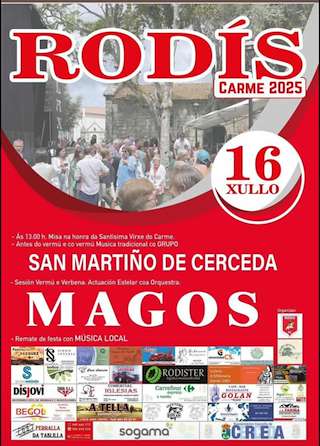 Fechas, información, programa, cartel, imágenes, mapa y ubicación de Virxe do Carmen de Rodís  en  Cerceda
