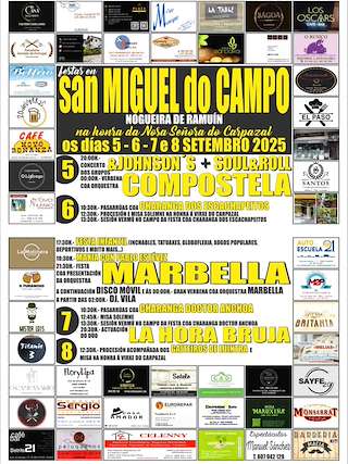 Fechas, información, programa, cartel, imágenes, mapa y ubicación de Virxe do Carpazal de San Miguel do Campo  en  Nogueira de Ramuín