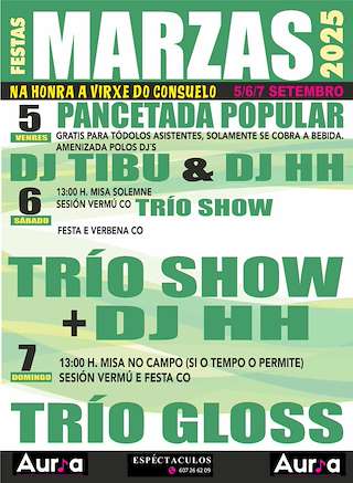 Fechas, información, programa, cartel, imágenes, mapa y ubicación de Virxe do Consuelo de Marzas  en  Baños de Molgas