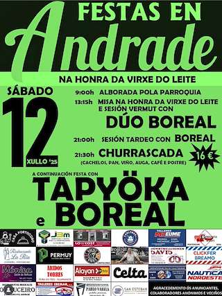 Fechas, información, programa, cartel, imágenes, mapa y ubicación de Virxe do Leite de Andrade  en  Pontedeume