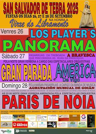 Fechas, información, programa, cartel, imágenes, mapa y ubicación de Virxe do Libramento de San Salvador de Tebra (2025)  en  Tomiño