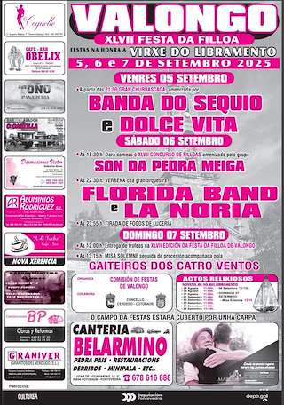 Fechas, información, programa, cartel, imágenes, mapa y ubicación de Virxe do Libramento - XLVII Festa da Filloa de Valongo  en  Cerdedo-Cotobade