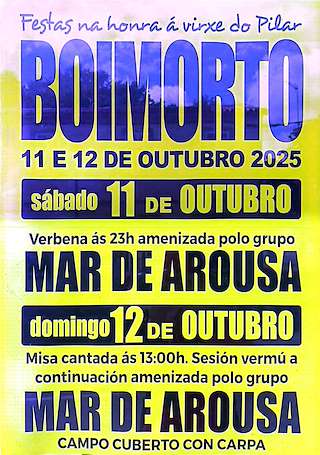 Fechas, información, programa, cartel, imágenes, mapa y ubicación de Virxe do Pilar (2025)  en  Boimorto