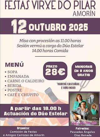 Fechas, información, programa, cartel, imágenes, mapa y ubicación de Virxe do Pilar de Amorín (2025)  en  Tomiño