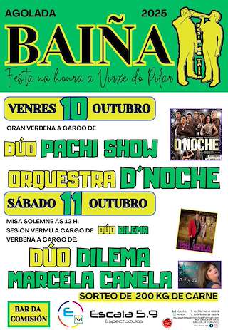 Fechas, información, programa, cartel, imágenes, mapa y ubicación de Virxe do Pilar de Baíña (2025)  en  Agolada