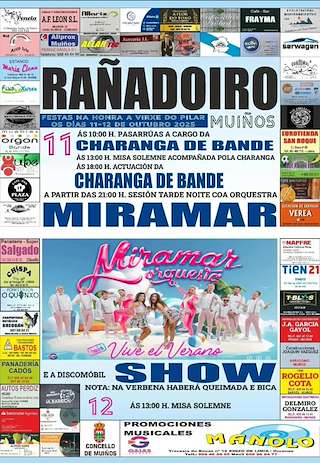 Fechas, información, programa, cartel, imágenes, mapa y ubicación de Virxe do Pilar de Rañadoiro (2025)  en  Muíños