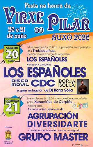 Fechas, información, programa, cartel, imágenes, mapa y ubicación de Virxe do Pilar de Suxo (2026)  en  Muxía