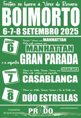 Fechas, información, programa, cartel, imágenes, mapa y ubicación de Virxe do Rosario  en  Boimorto