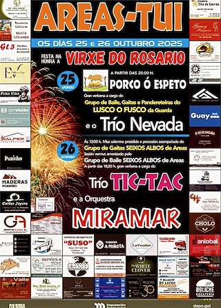 Fechas, información, programa, cartel, imágenes, mapa y ubicación de Virxe do Rosario de Areas (2025)  en  Tui
