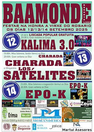 Fechas, información, programa, cartel, imágenes, mapa y ubicación de Virxe do Rosario de Baamonde  en  Begonte