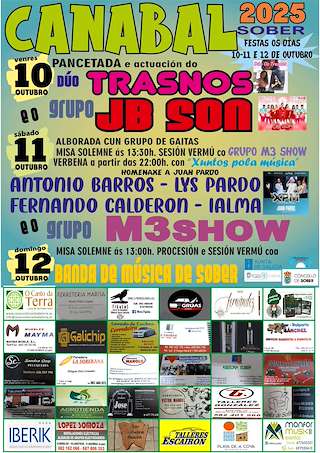 Fechas, información, programa, cartel, imágenes, mapa y ubicación de Virxe do Rosario de Canabal (2025)  en  Sober