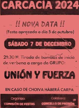 Fechas, información, programa, cartel, imágenes, mapa y ubicación de Virxe do Rosario de Carcacía  en  Padrón