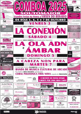 Fechas, información, programa, cartel, imágenes, mapa y ubicación de Virxe do Rosario de Comboa (2025)  en  Soutomaior