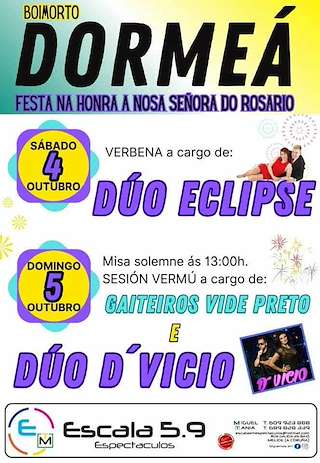 Fechas, información, programa, cartel, imágenes, mapa y ubicación de Virxe do Rosario de Dormeá  (2025)  en  Boimorto