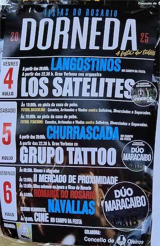 Fechas, información, programa, cartel, imágenes, mapa y ubicación de Virxe do Rosario de Dorneda  en  Oleiros