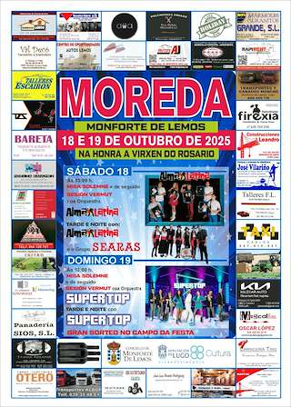 Fechas, información, programa, cartel, imágenes, mapa y ubicación de Virxe do Rosario de Moreda (2025)  en  Monforte de Lemos