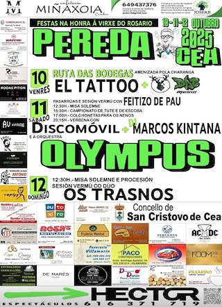 Fechas, información, programa, cartel, imágenes, mapa y ubicación de Virxe do Rosario de Pereda (2025)  en  San Cristovo de Cea