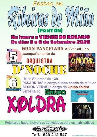 Fechas, información, programa, cartel, imágenes, mapa y ubicación de Virxe do Rosario de Ribeiras do Miño   en  Pantón