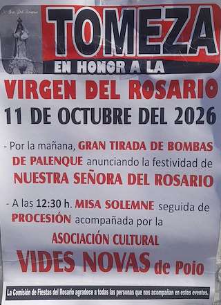 Fechas, información, programa, cartel, imágenes, mapa y ubicación de Virxe do Rosario de Tomeza (2026)  en  Pontevedra