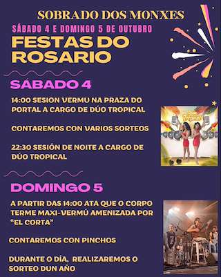 Fechas, información, programa, cartel, imágenes, mapa y ubicación de Virxe do Rosario (2025)  en  Sobrado