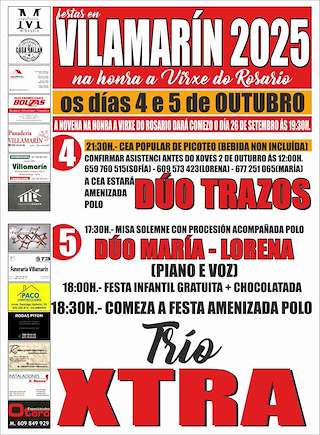 Fechas, información, programa, cartel, imágenes, mapa y ubicación de Virxe do Rosario  en  Vilamarín